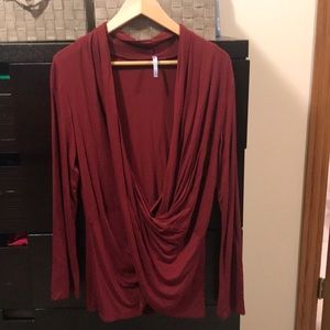 Azules criss Cross draped top